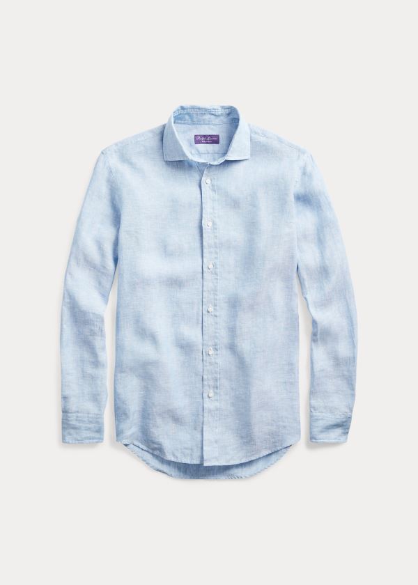 Men's Ralph Lauren Linen Chambray Shirts | 529831LZG